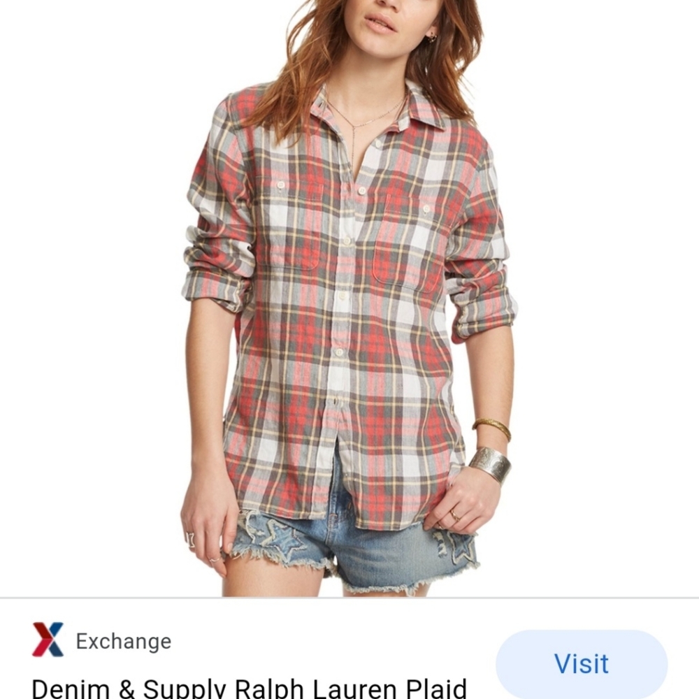 Denim & Supply Ralph Lauren Plaid Linen Utility shirt